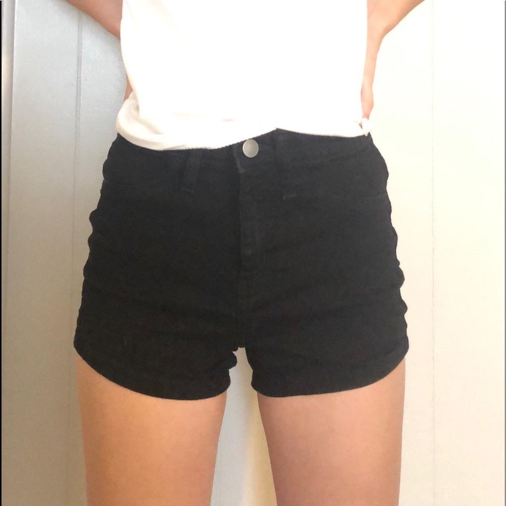 black shorts